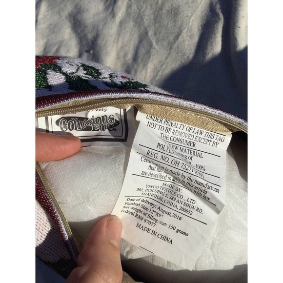 Tapestry accent pillow embroidered friend gift blessing Christmas white red - Picture 7 of 10